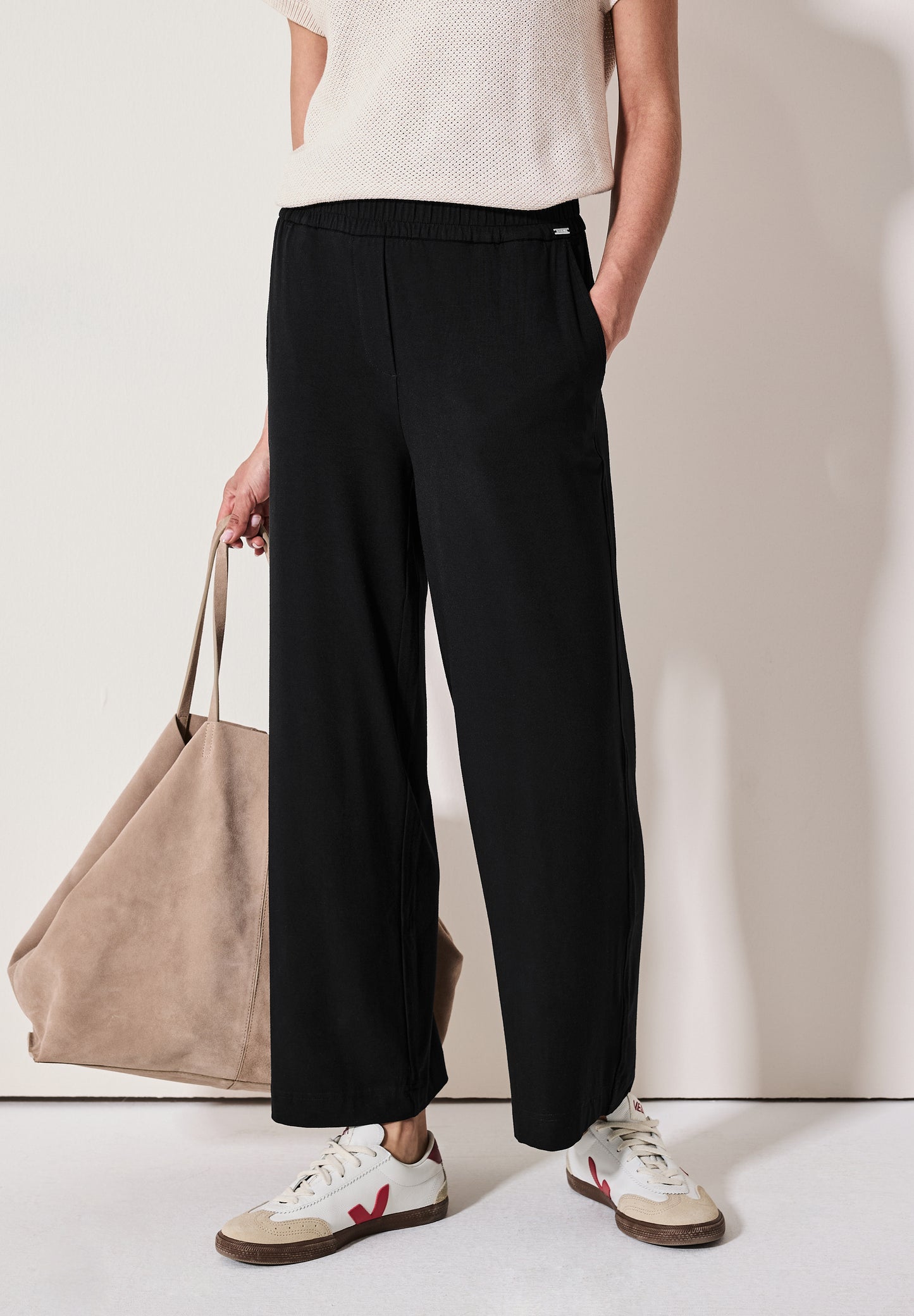 Wide Leg Jersey-Hose