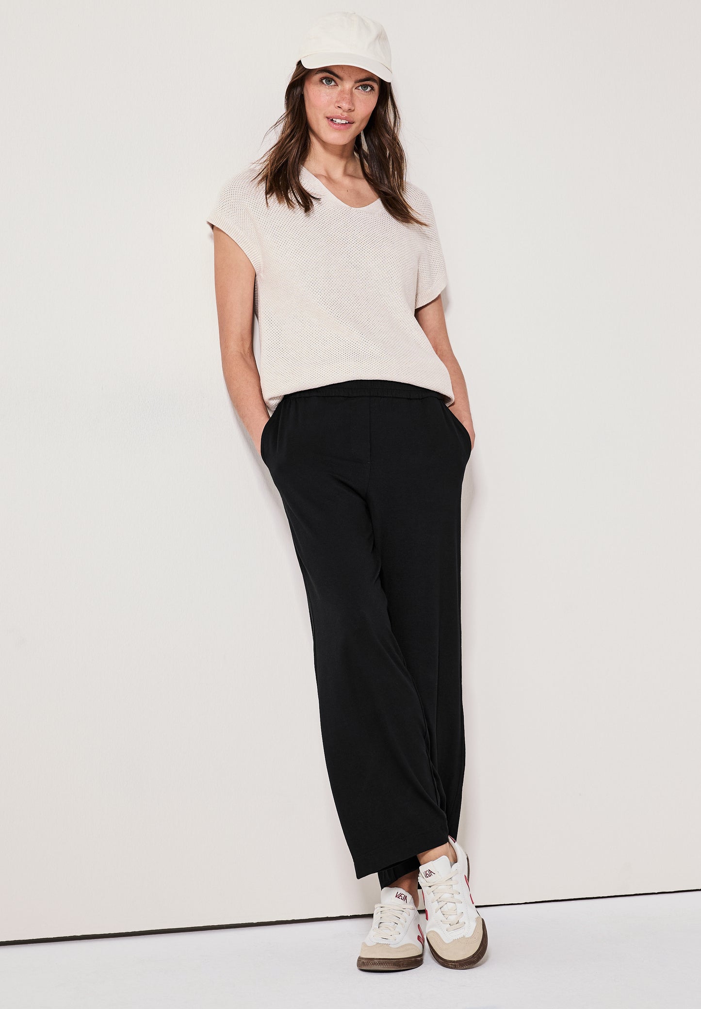 Wide Leg Jersey-Hose