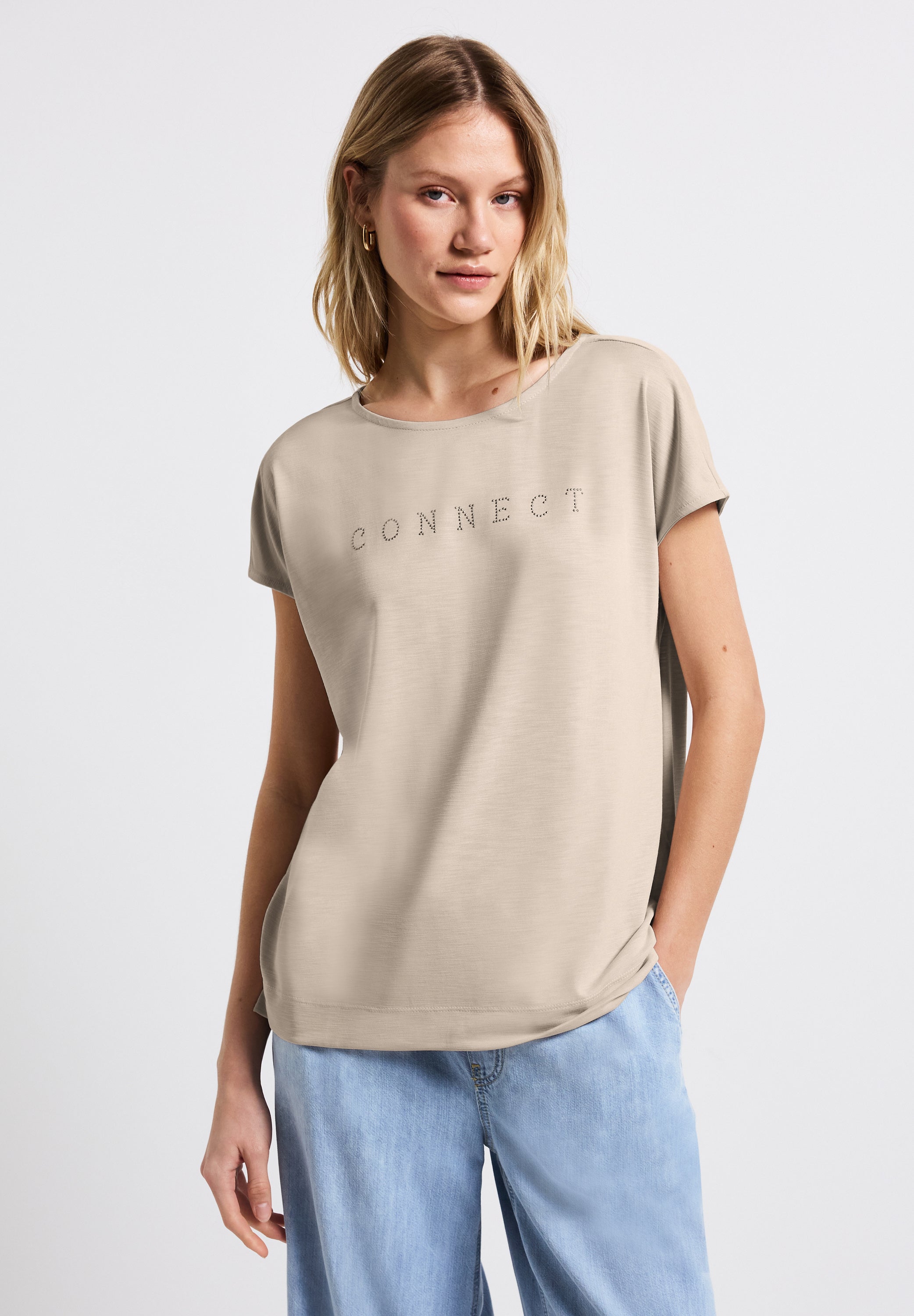 Silk-Look Shirt mit Wording