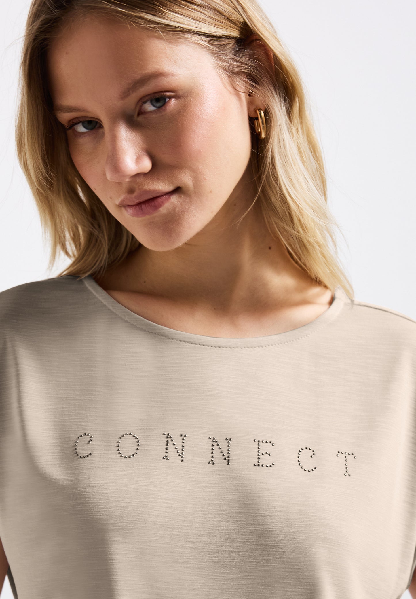 Silk-Look Shirt mit Wording