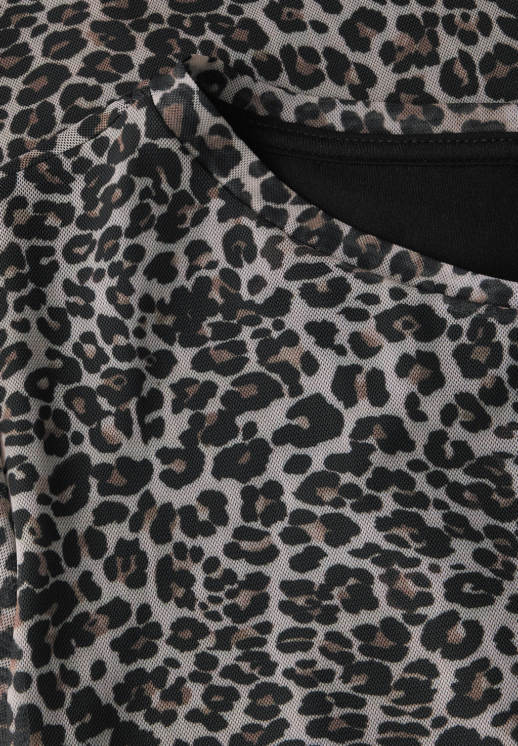 Mesh-Kleid mit Leo-Print