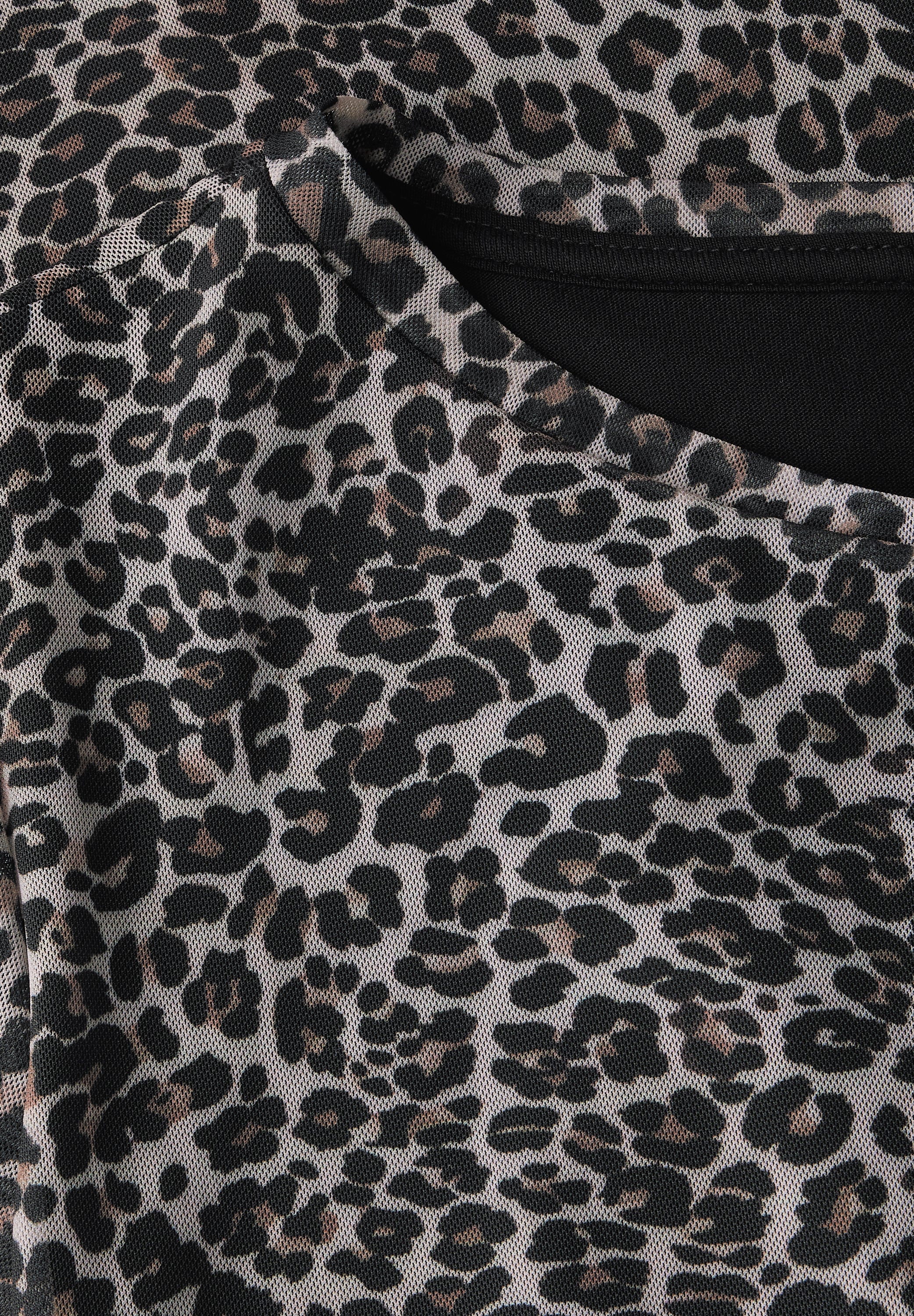 Mesh-Kleid mit Leo-Print