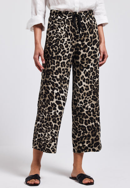 Gemusterte Wide Leg Hose