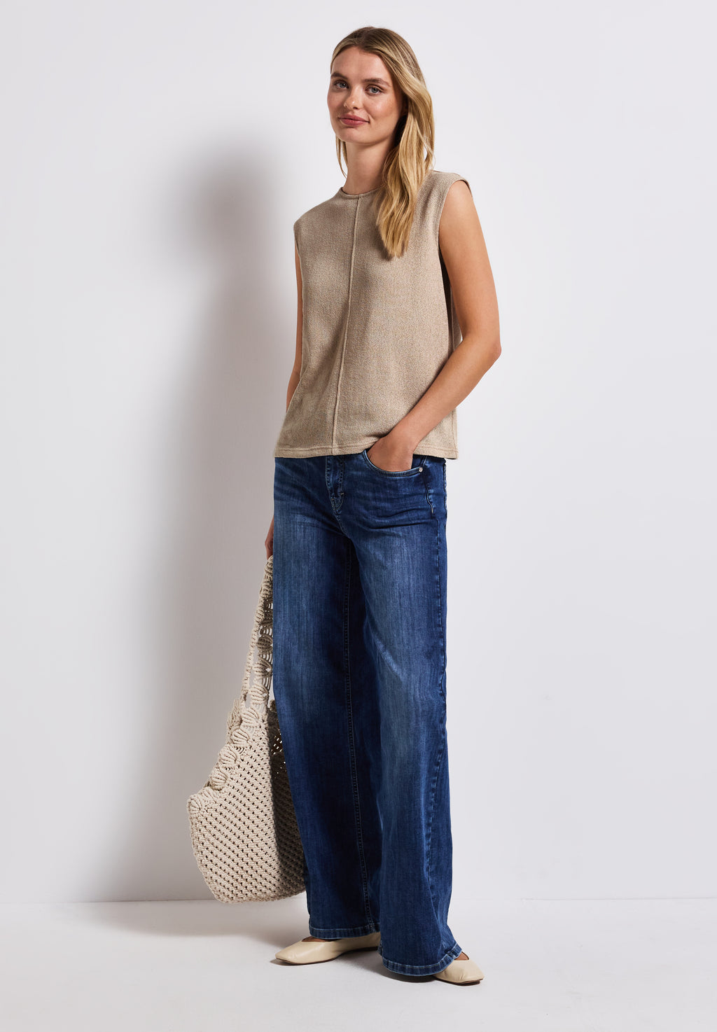 Top im Strick-Look