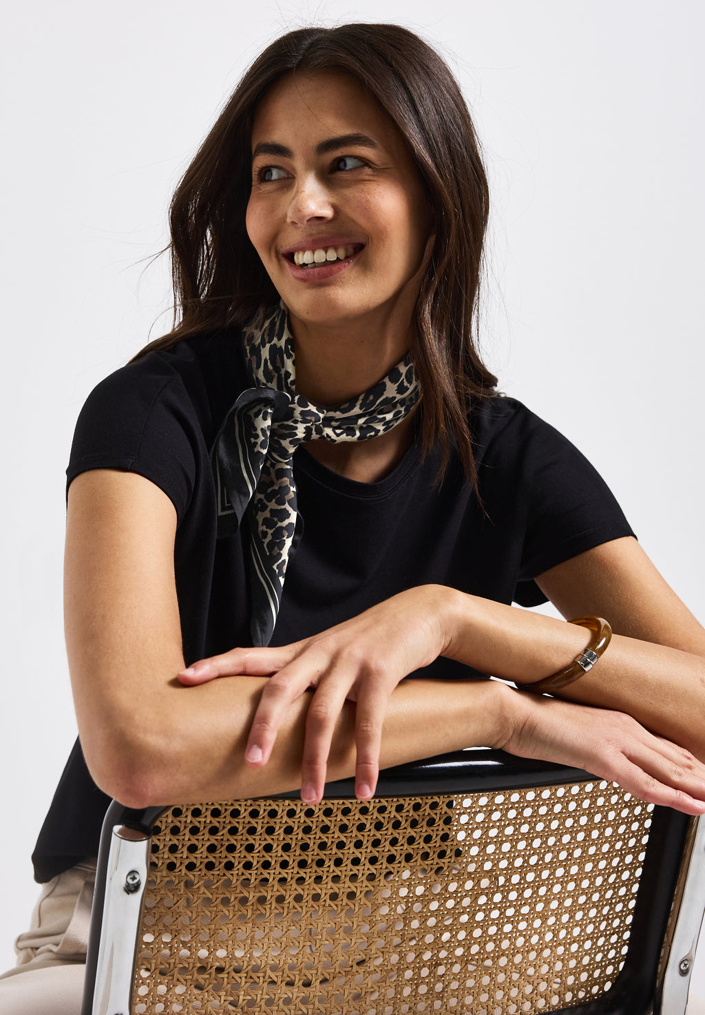 Satin Tuch mit Leo-Muster