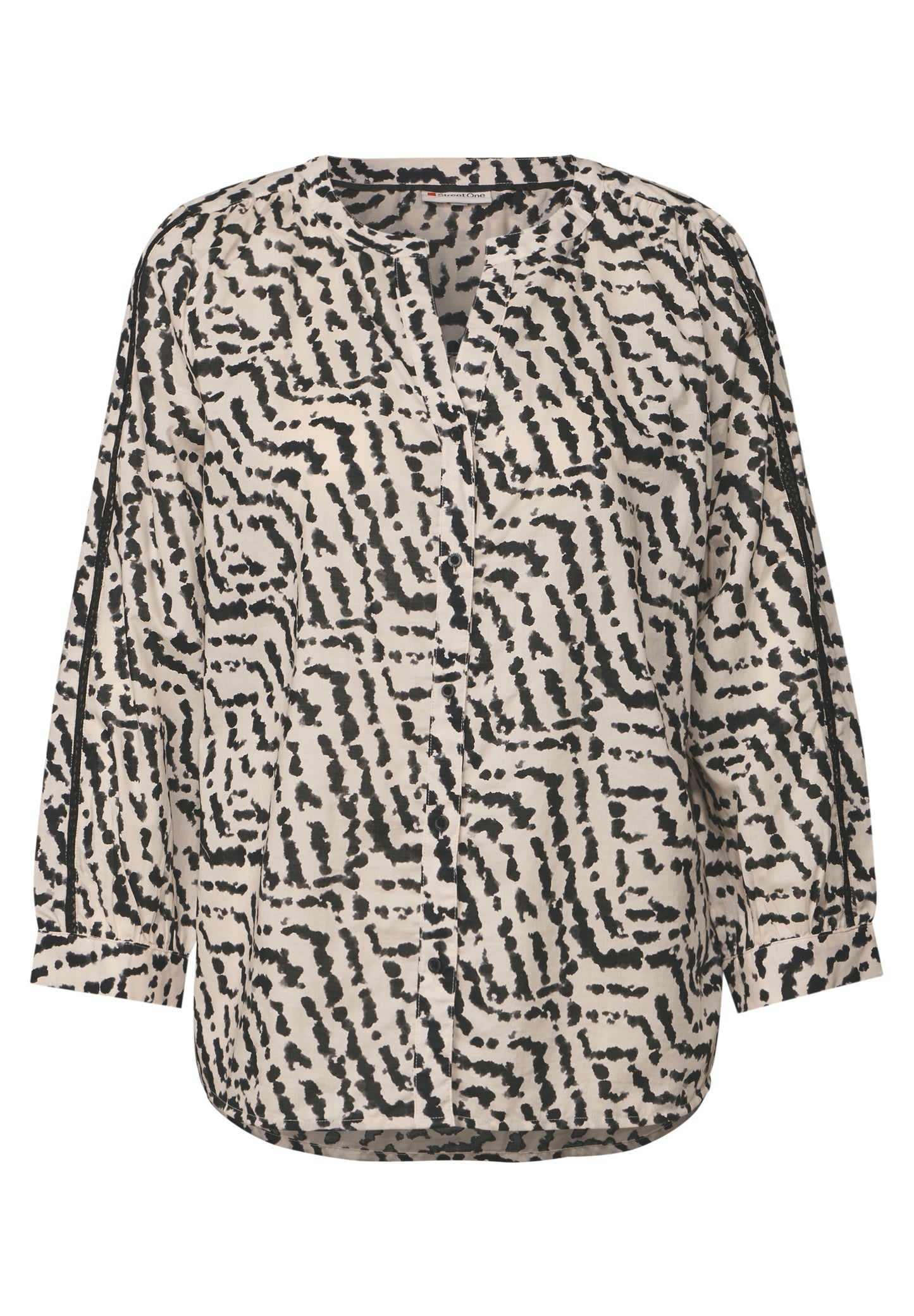 Print-Bluse mit Tapedetails