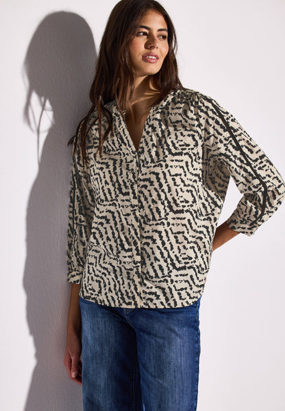 Print-Bluse mit Tapedetails