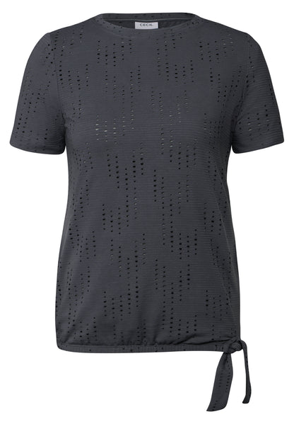 Strukturshirt mit Lochmuster