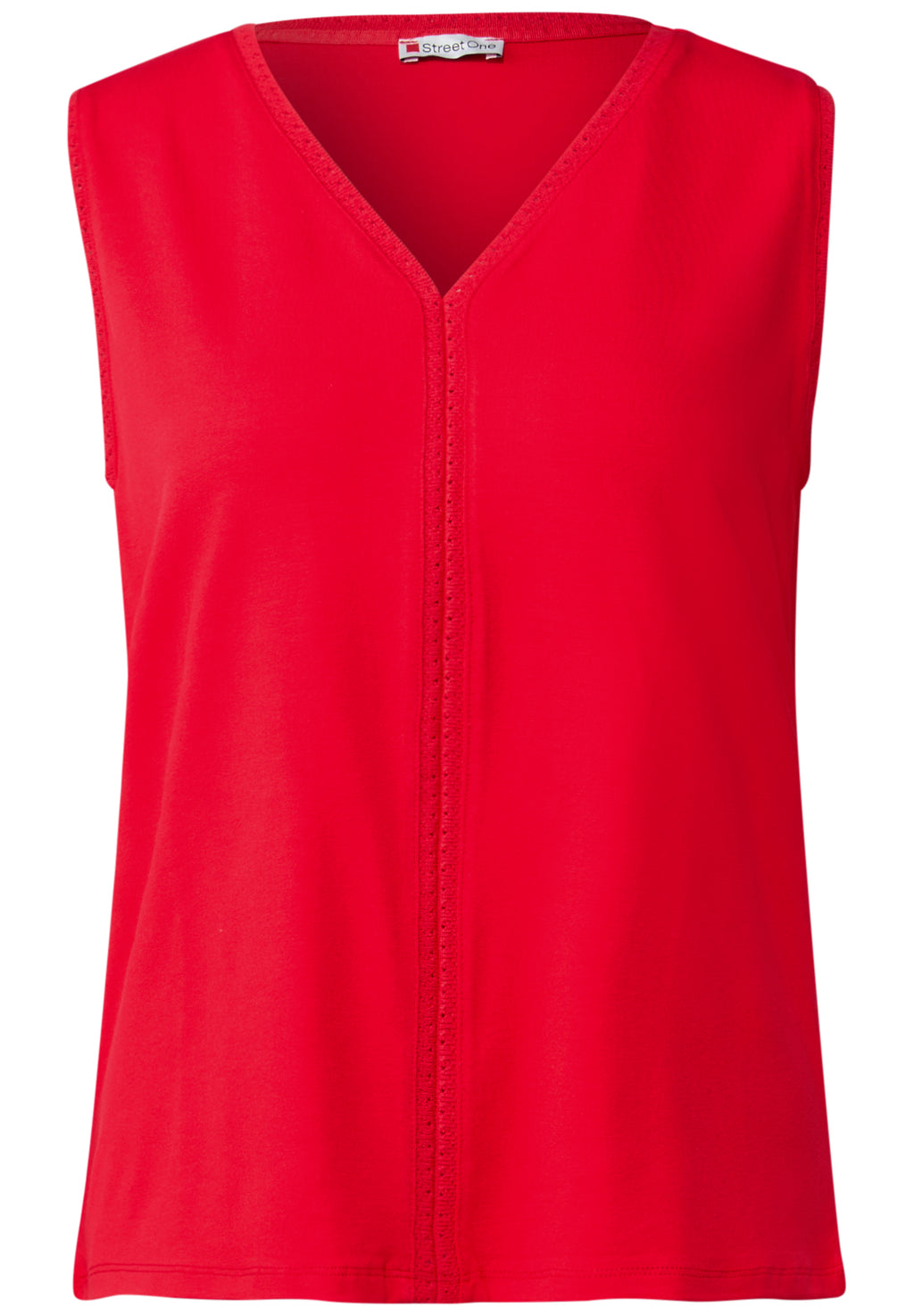 Jersey-Top mit Häkeldetails
