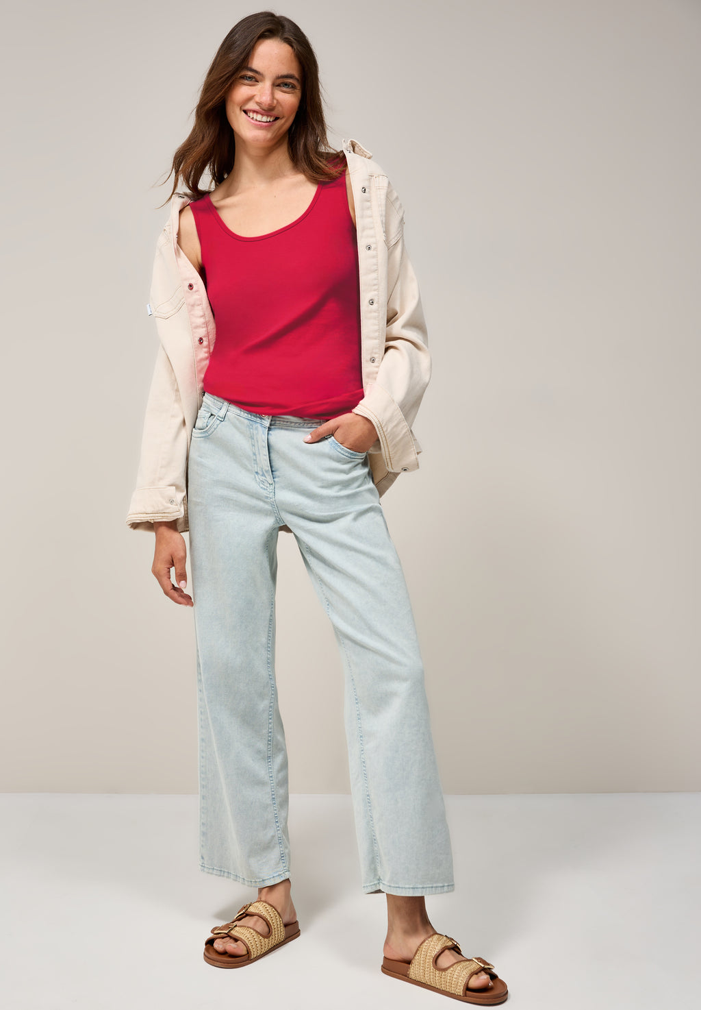 Basic Top mit Rundhals aus Baumwolle