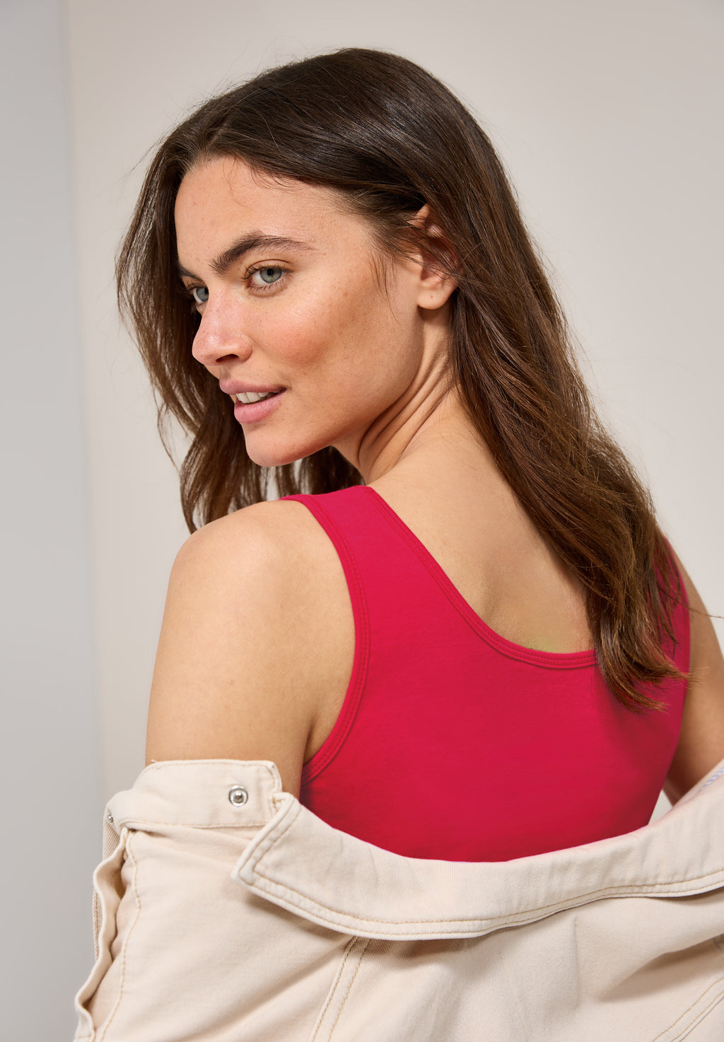 Basic Top mit Rundhals aus Baumwolle