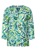 Gemusterte Leinenmix-Bluse