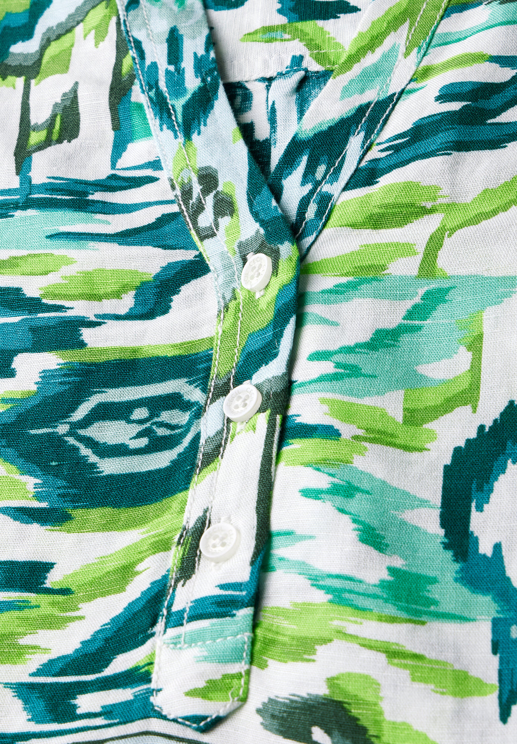 Gemusterte Leinenmix-Bluse
