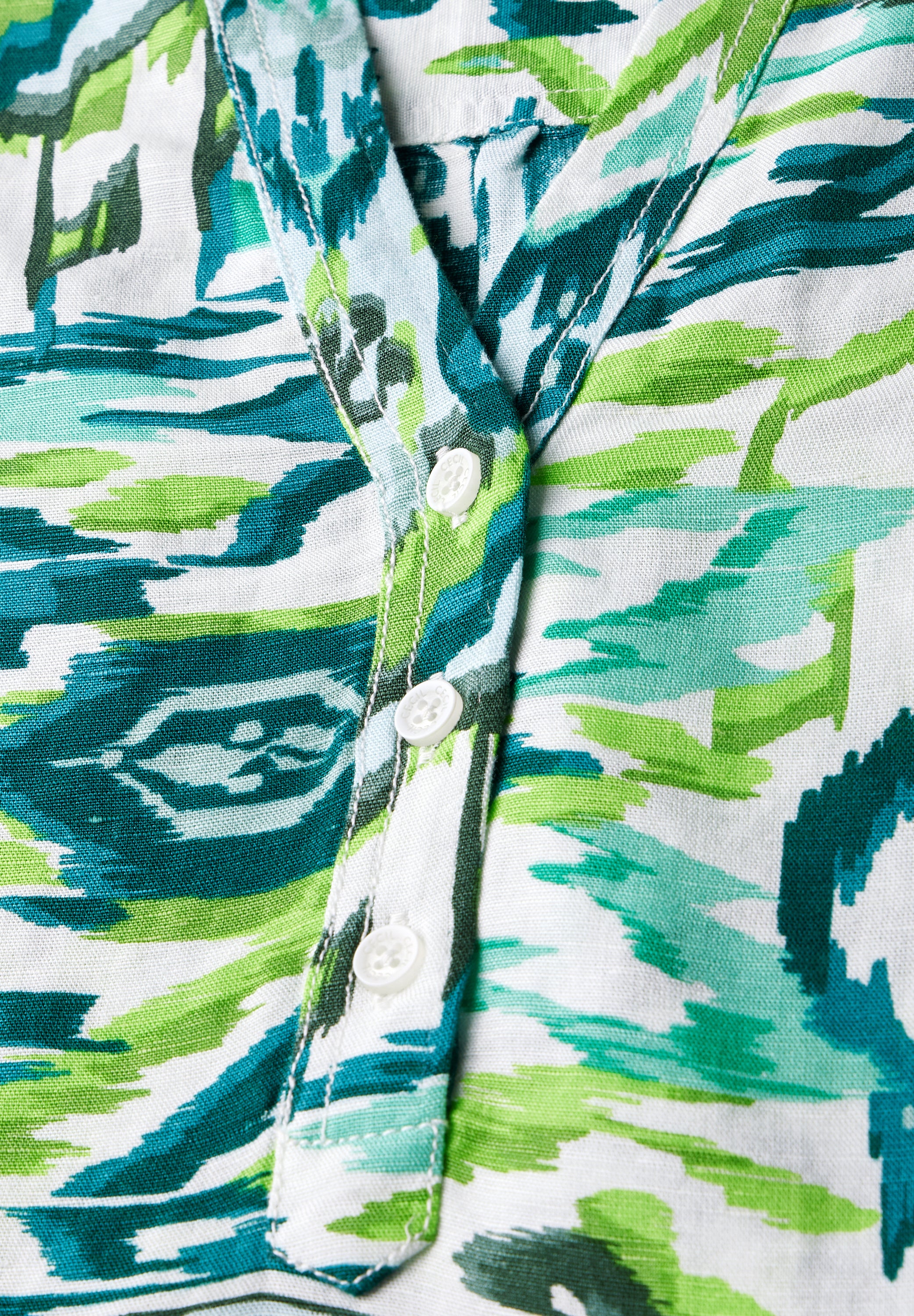 Gemusterte Leinenmix-Bluse