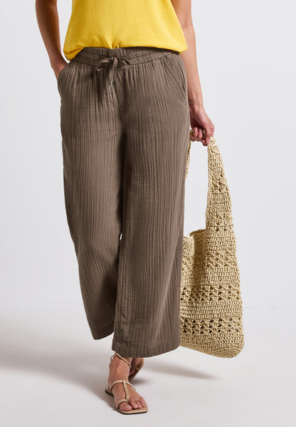 Wide Leg Musselin Hose