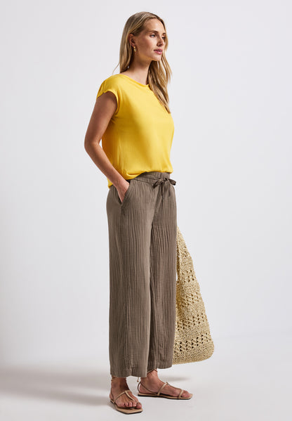 Wide Leg Musselin Hose