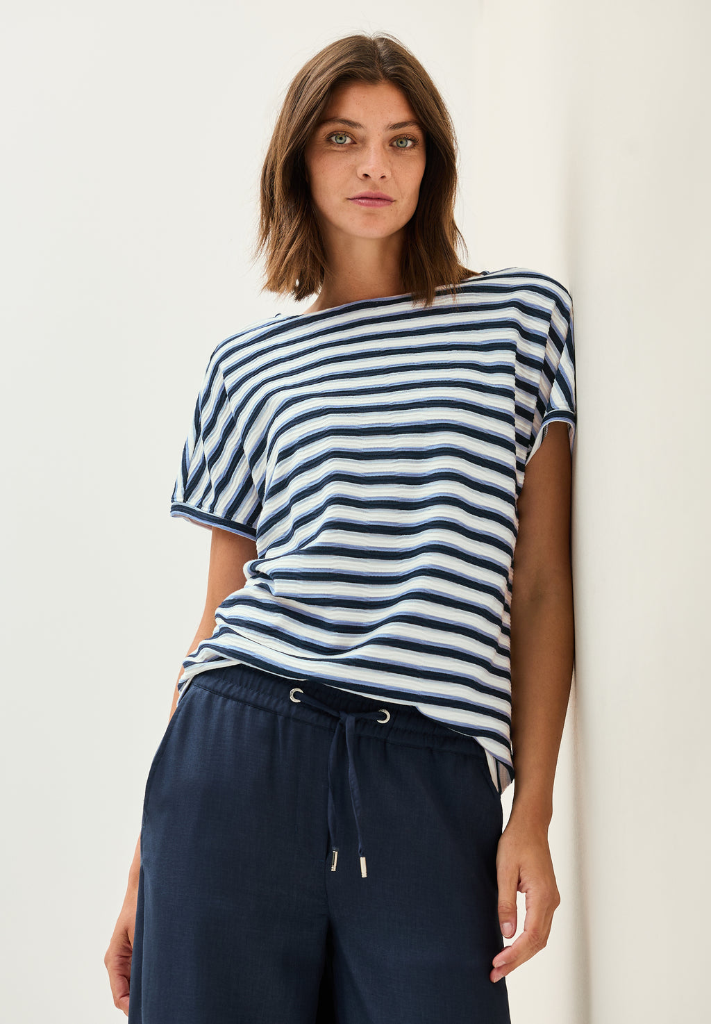 Gestreiftes Strukturshirt