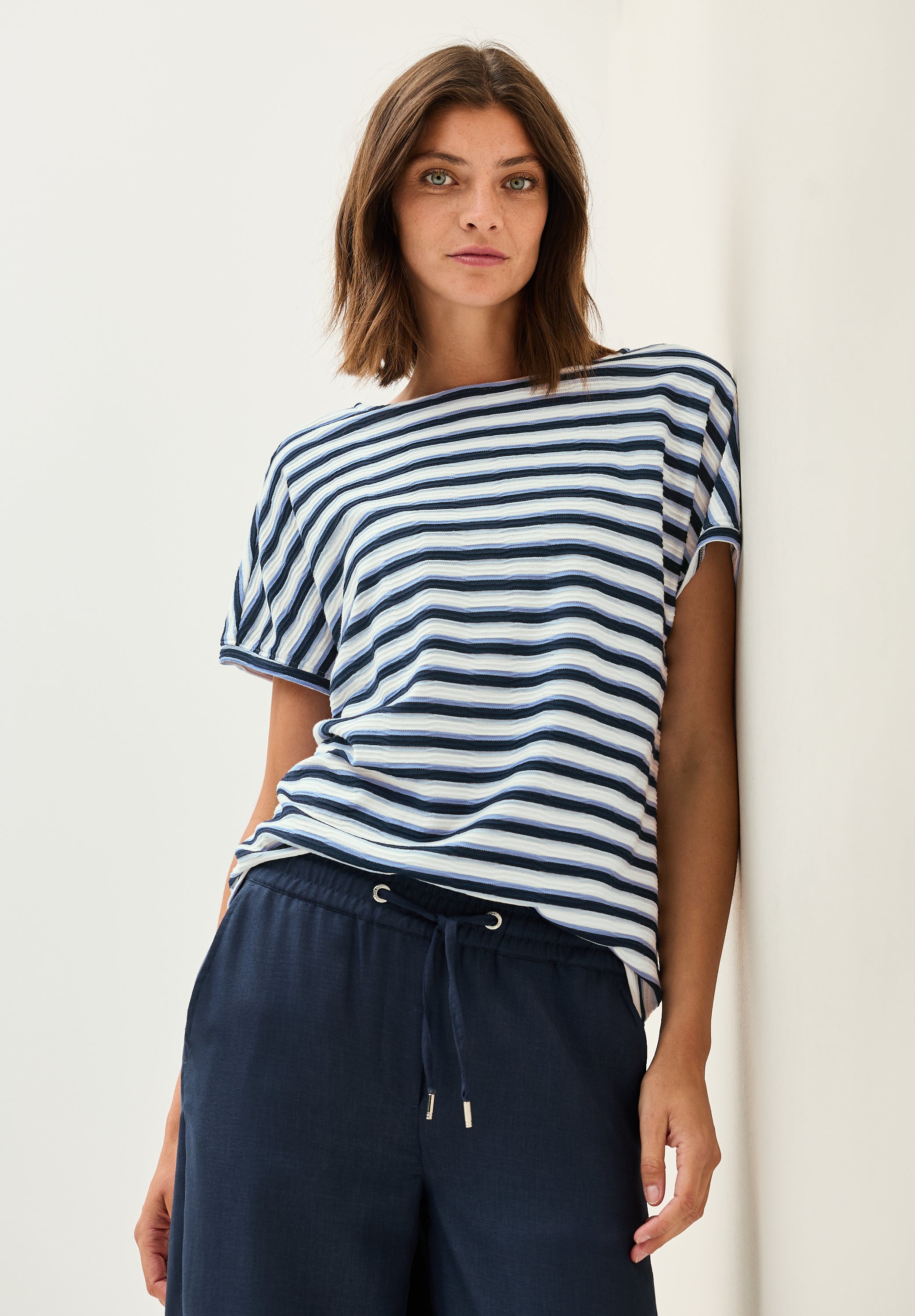 Gestreiftes Strukturshirt