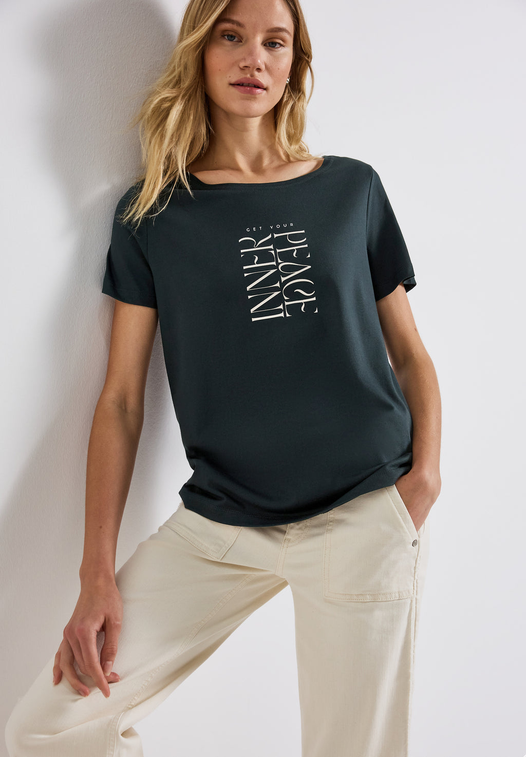 T-Shirt mit Wording Print