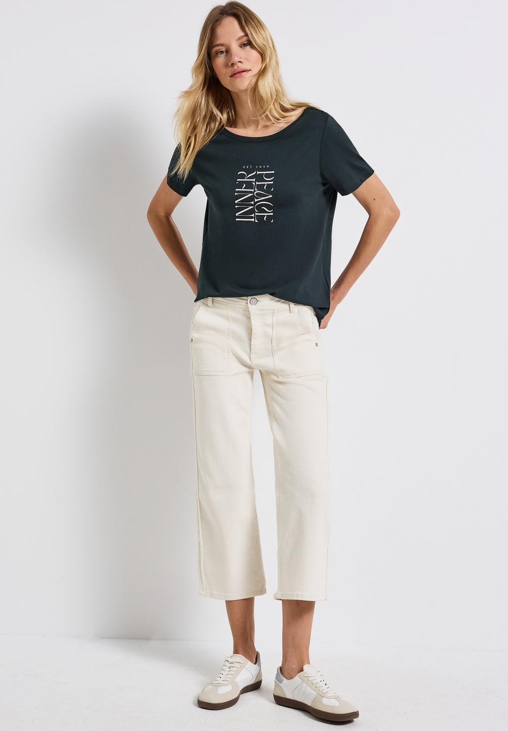 T-Shirt mit Wording Print