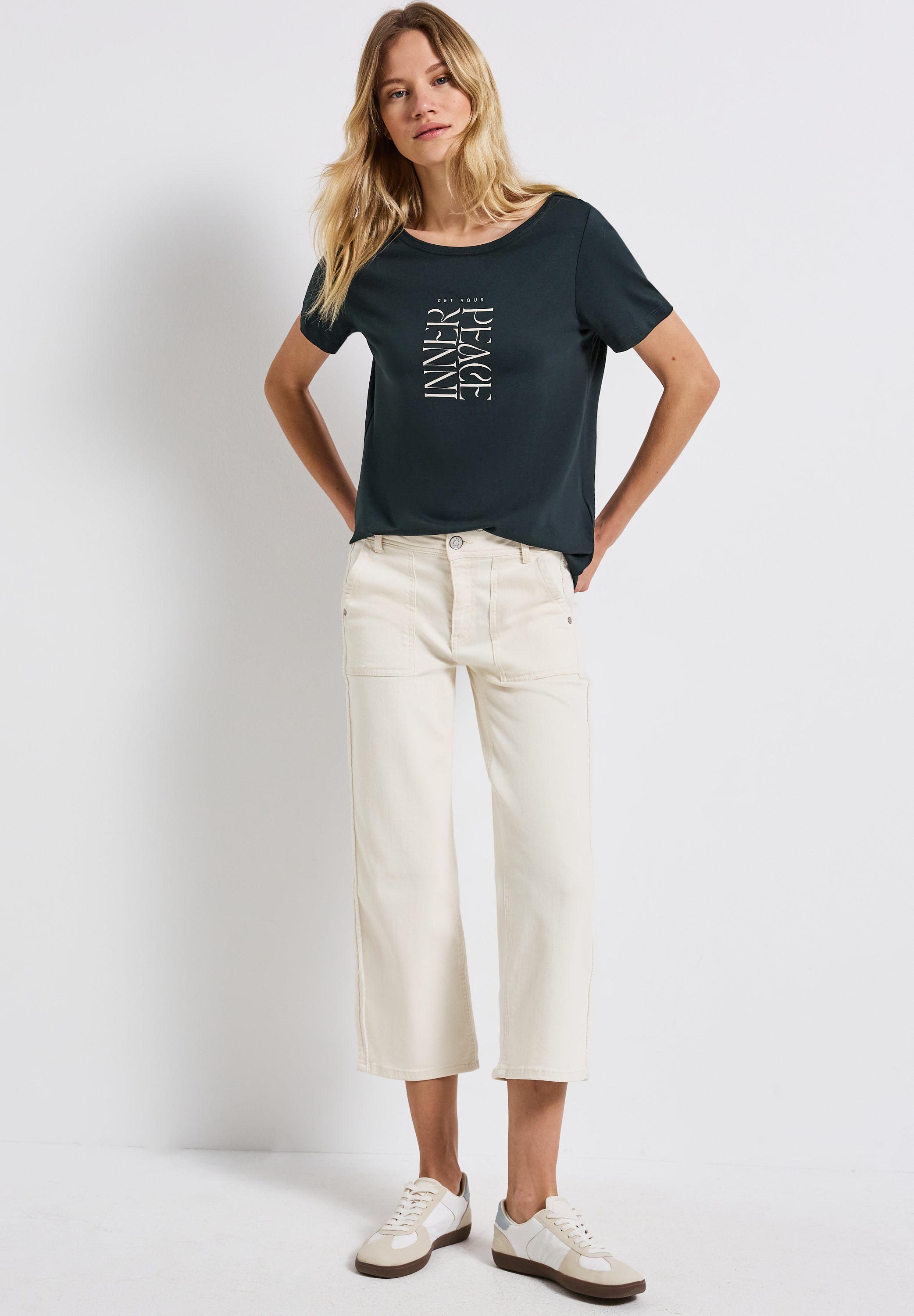 T-Shirt mit Wording Print