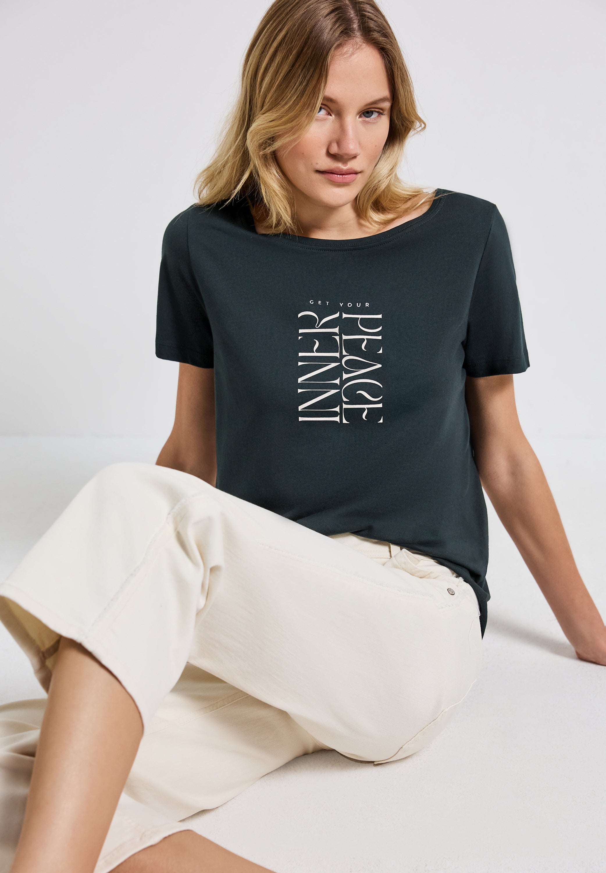 T-Shirt mit Wording Print