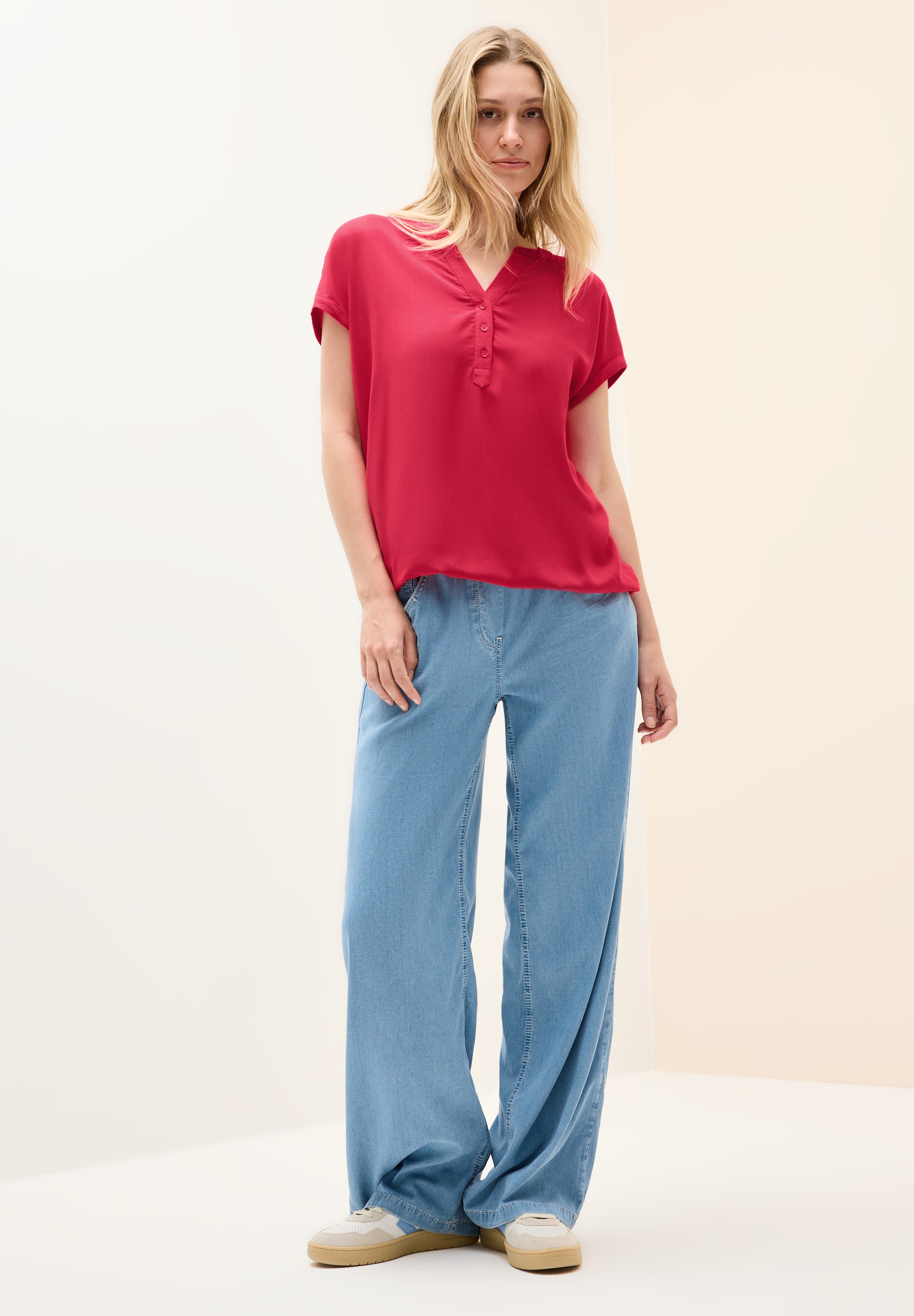 Blusenshirt in Unifarbe