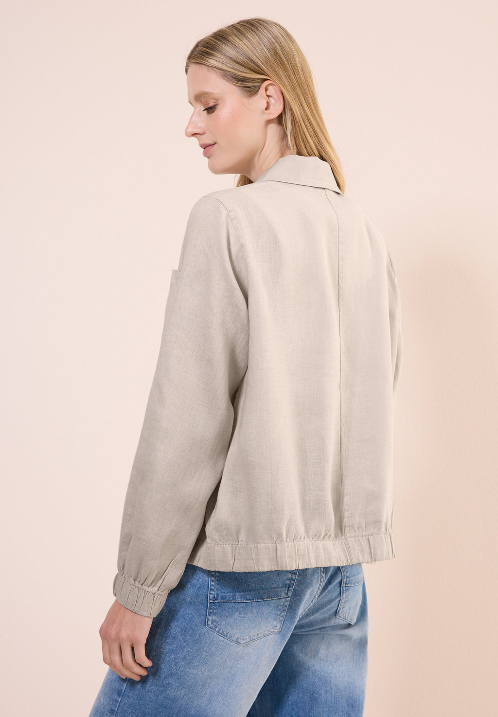 Leinenblouson mit Hemdkragen