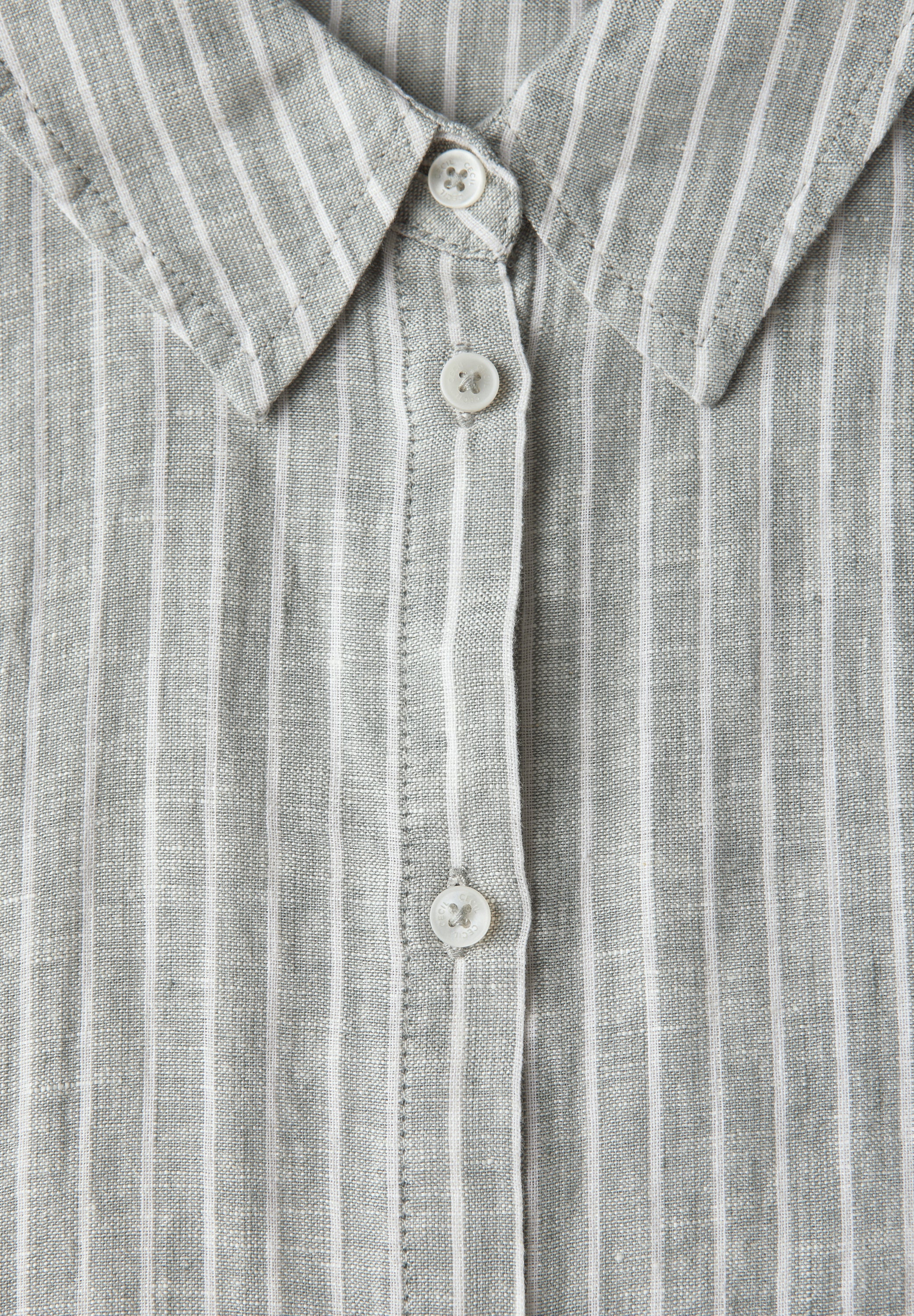 Gestreifte Leinen-Hemdbluse