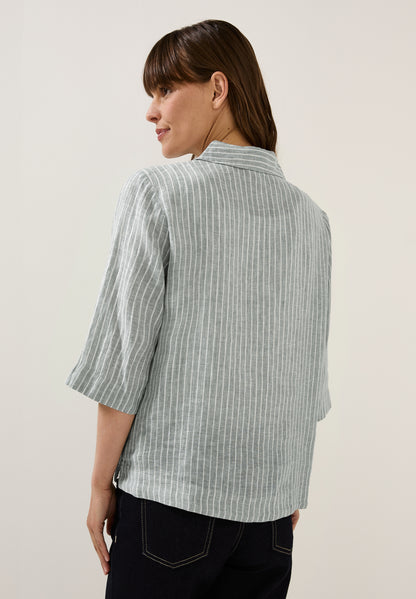 Gestreifte Leinen-Hemdbluse