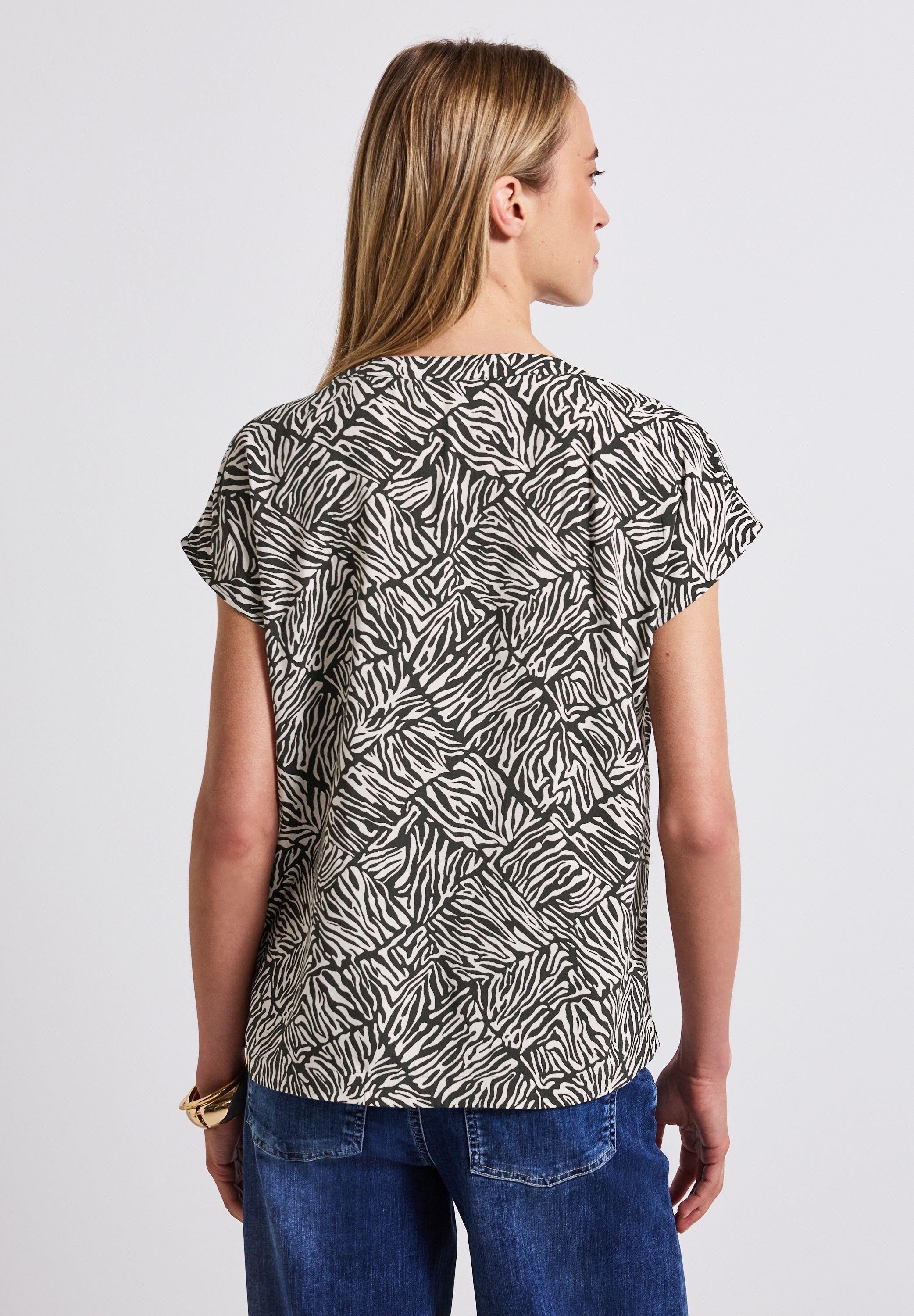 Bluse mit Minimal Print