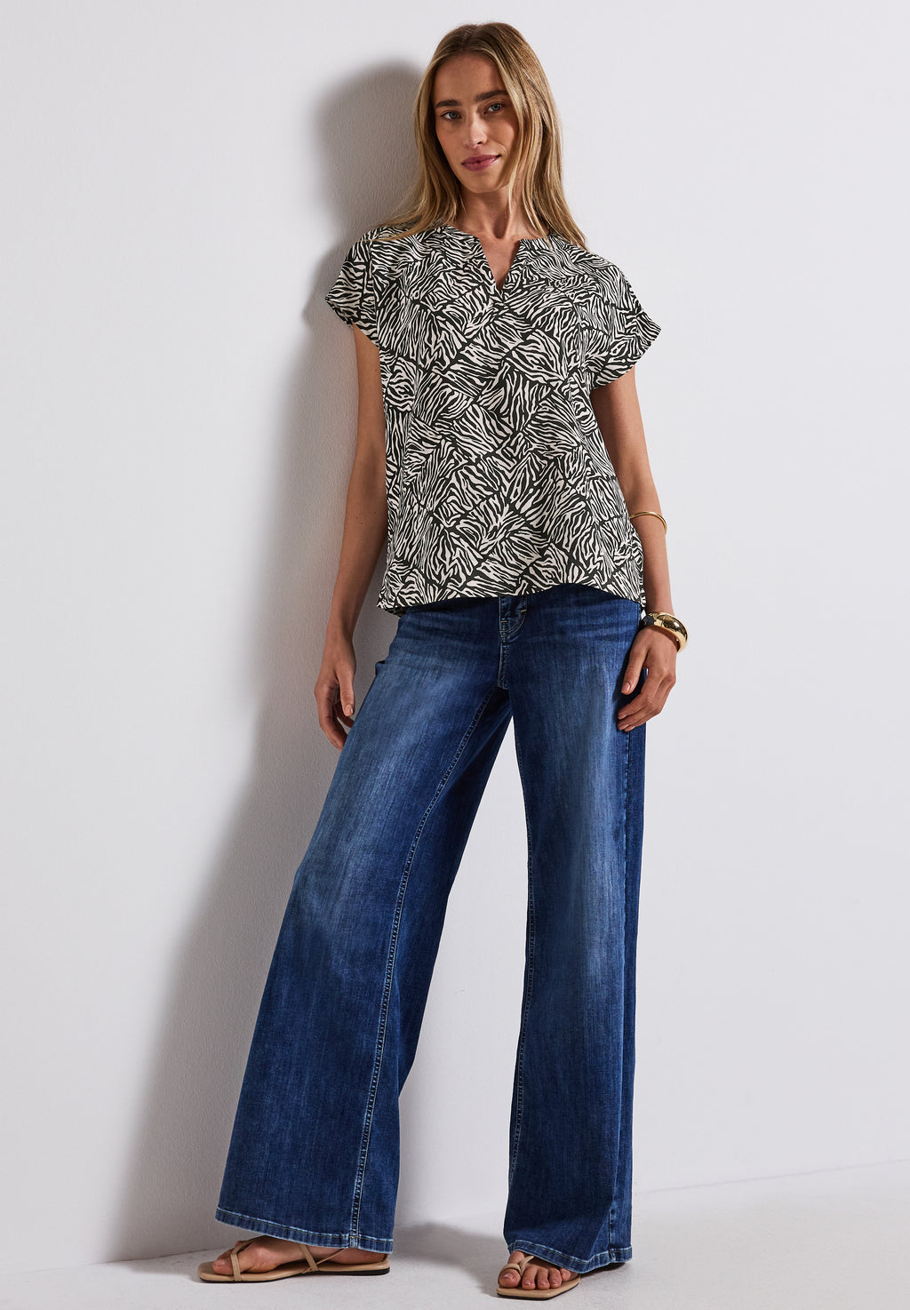 Bluse mit Minimal Print