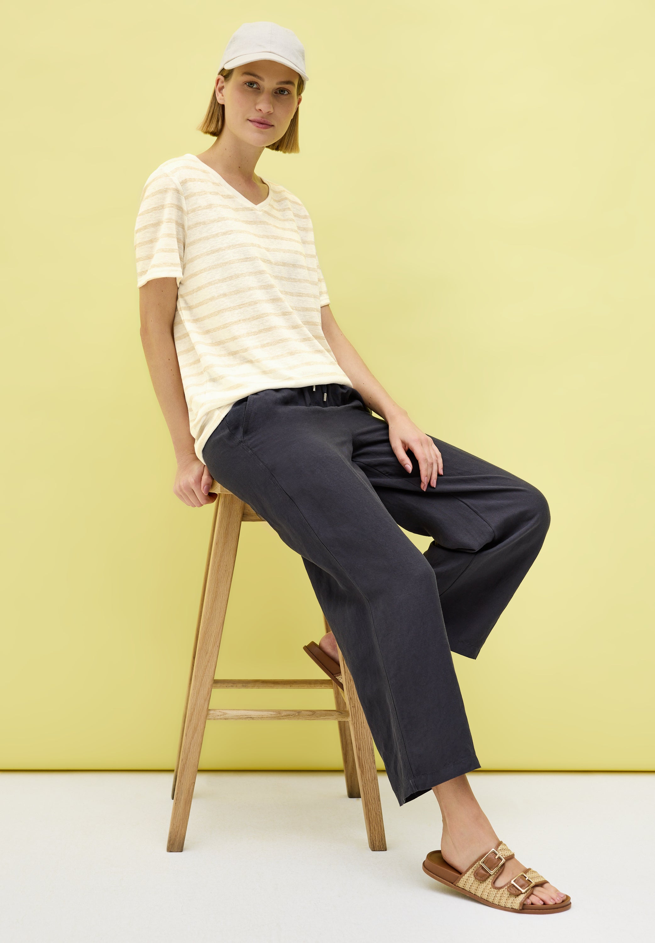 Strick-Look Streifen-Shirt