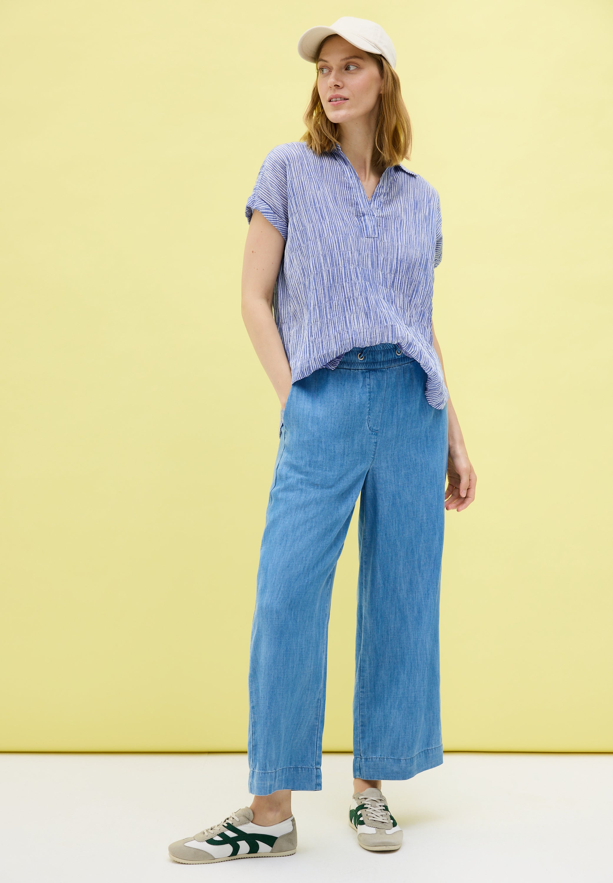 Gestreifte Strukturbluse