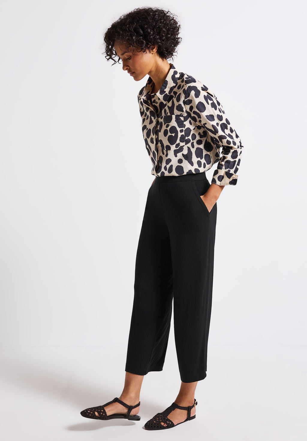 Wide Leg Jersey-Hose