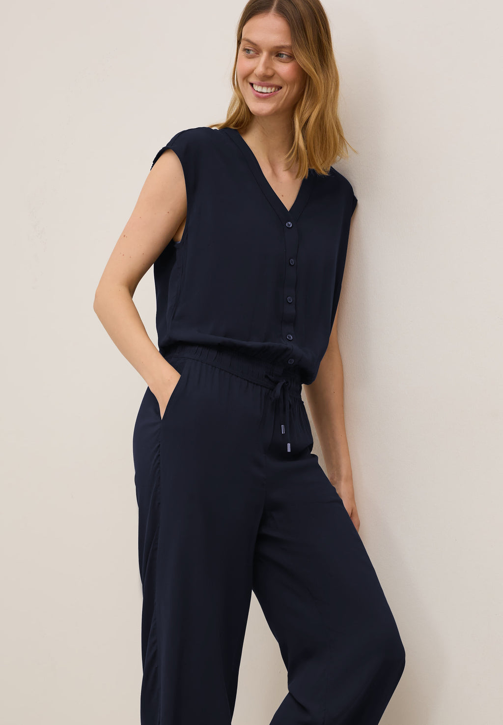 Jumpsuit in Unifarbe