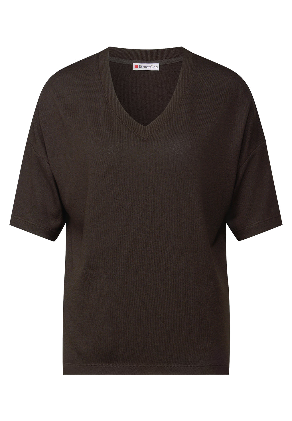 Strick-Look V-Neck T-Shirt