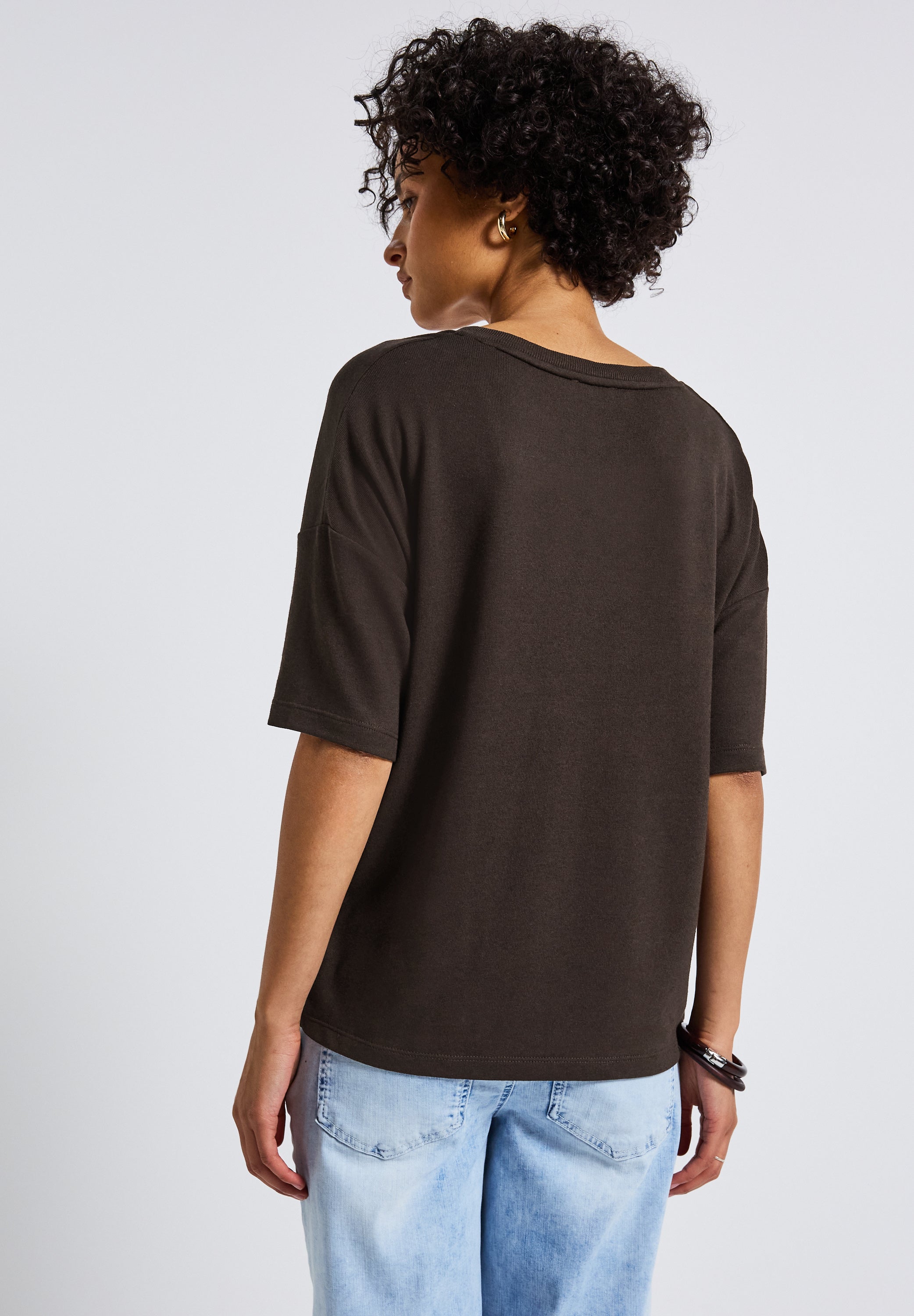Strick-Look V-Neck T-Shirt
