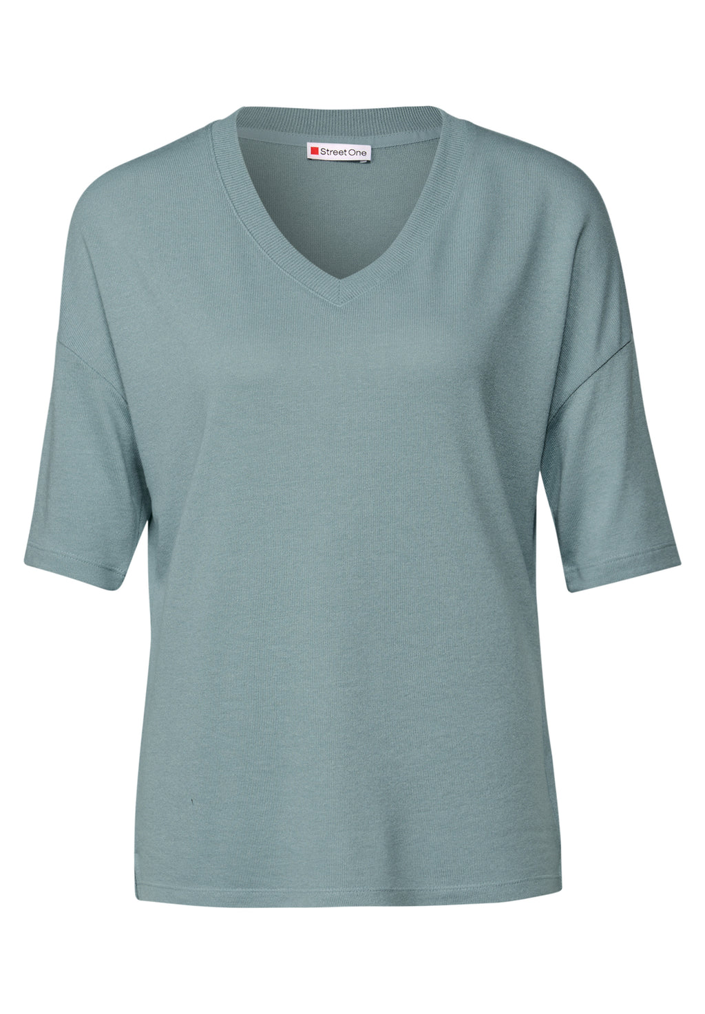 Strick-Look V-Neck T-Shirt von Street One