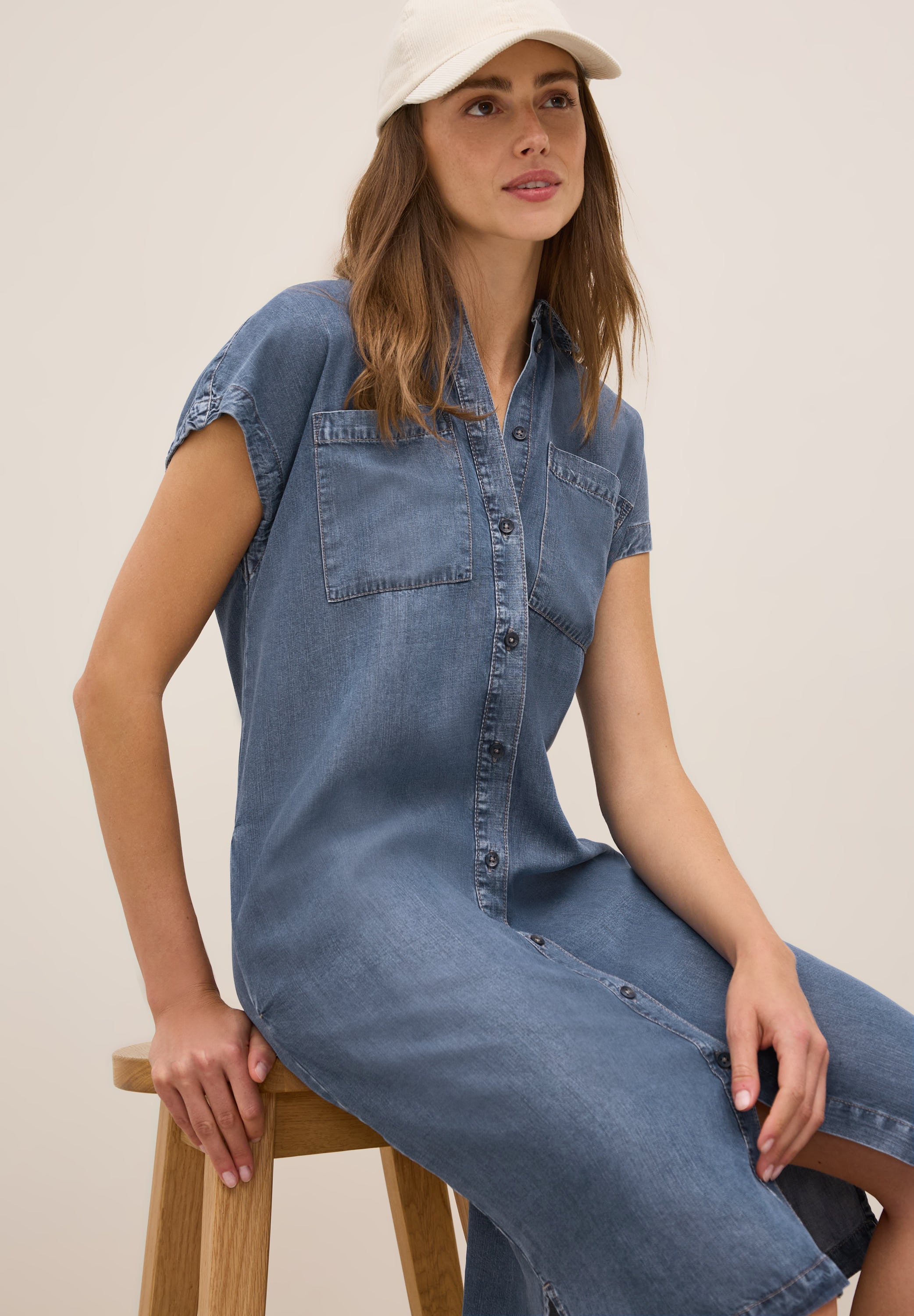Denim Look Lyocell Kleid