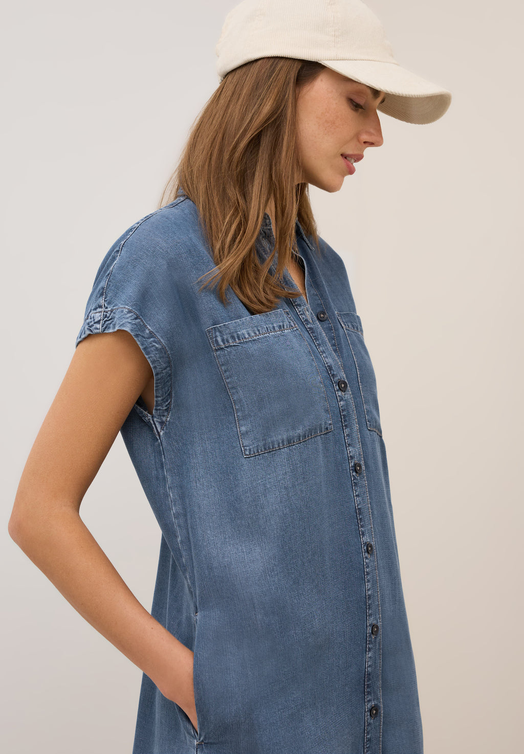 Denim Look Lyocell Kleid