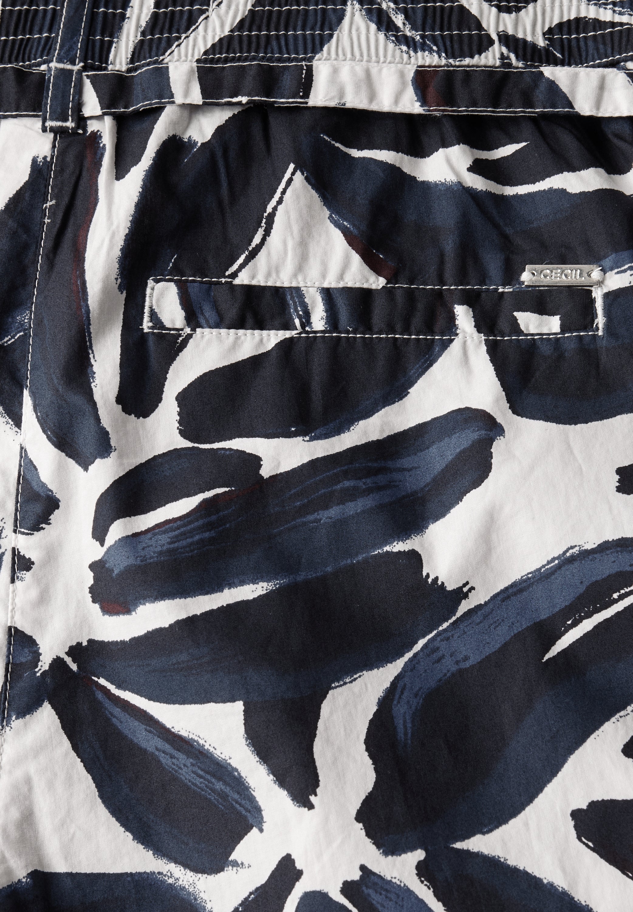 Gemusterte Wide Leg Hose