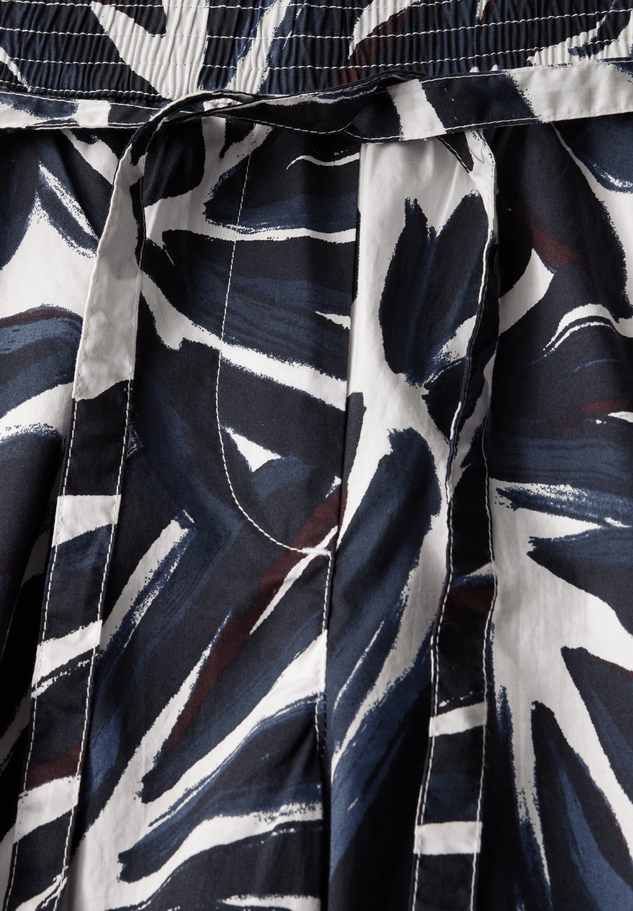 Gemusterte Wide Leg Hose