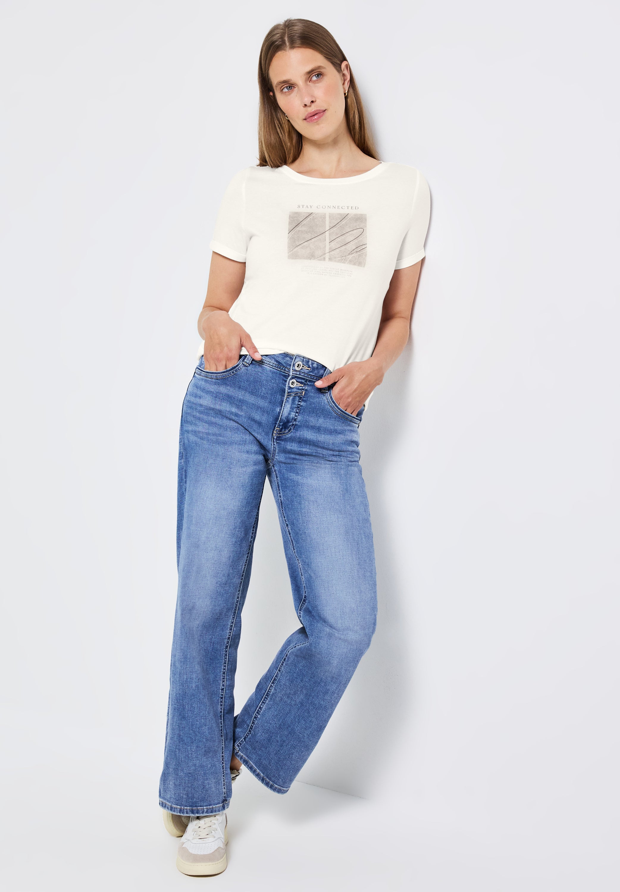 Artwork Shirt mit Turn-Up