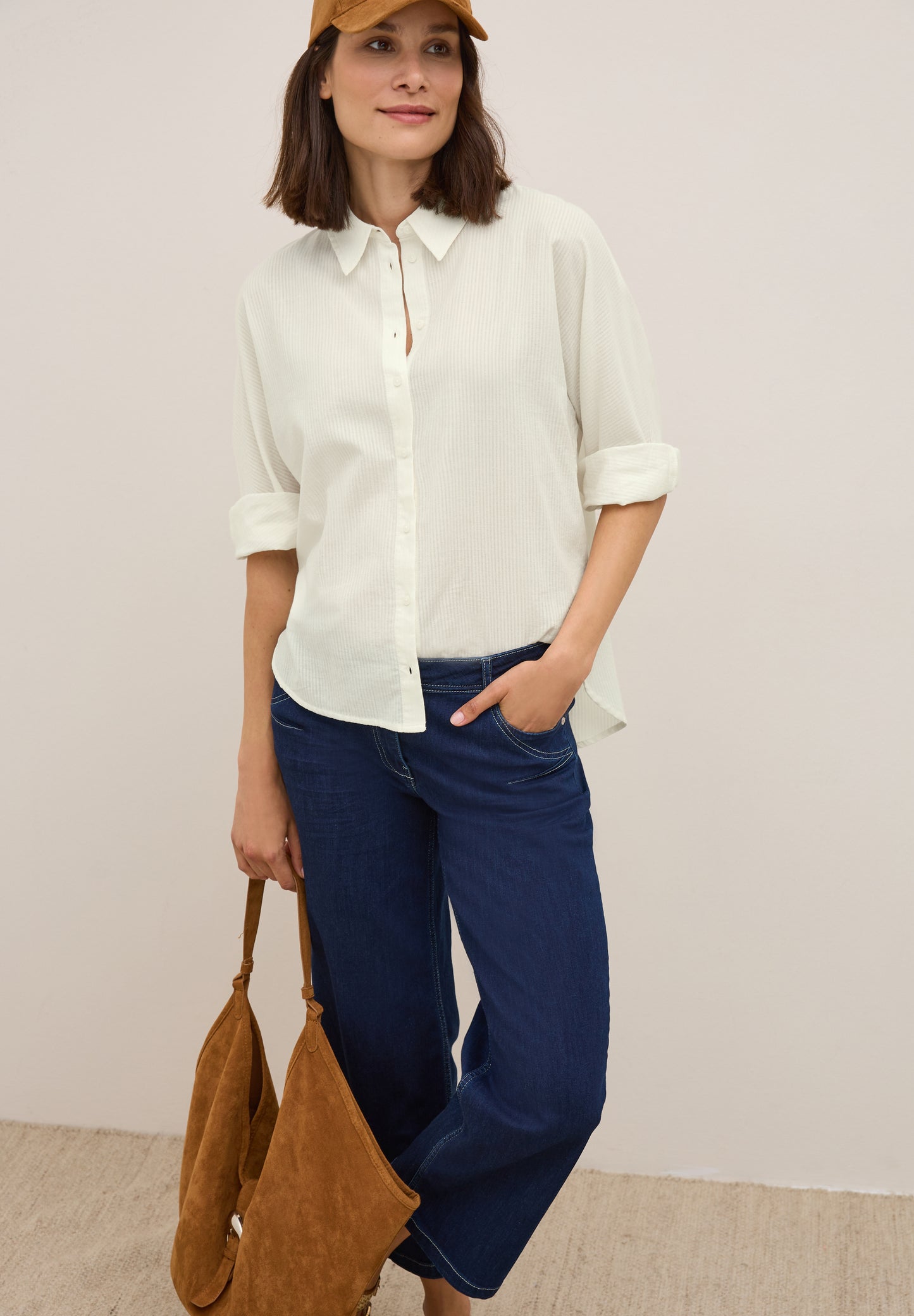 Bluse mit Streifenstruktur