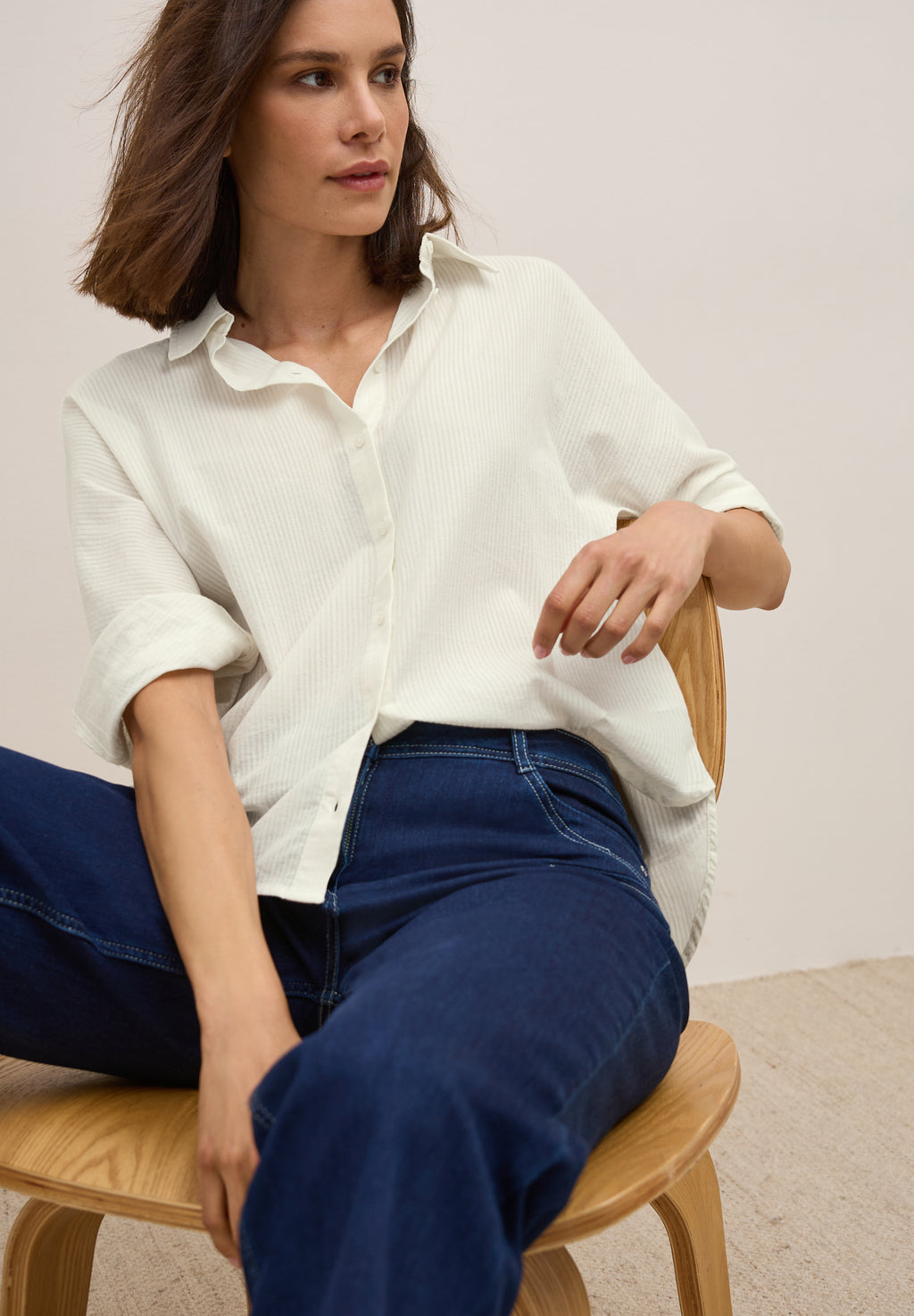 Bluse mit Streifenstruktur