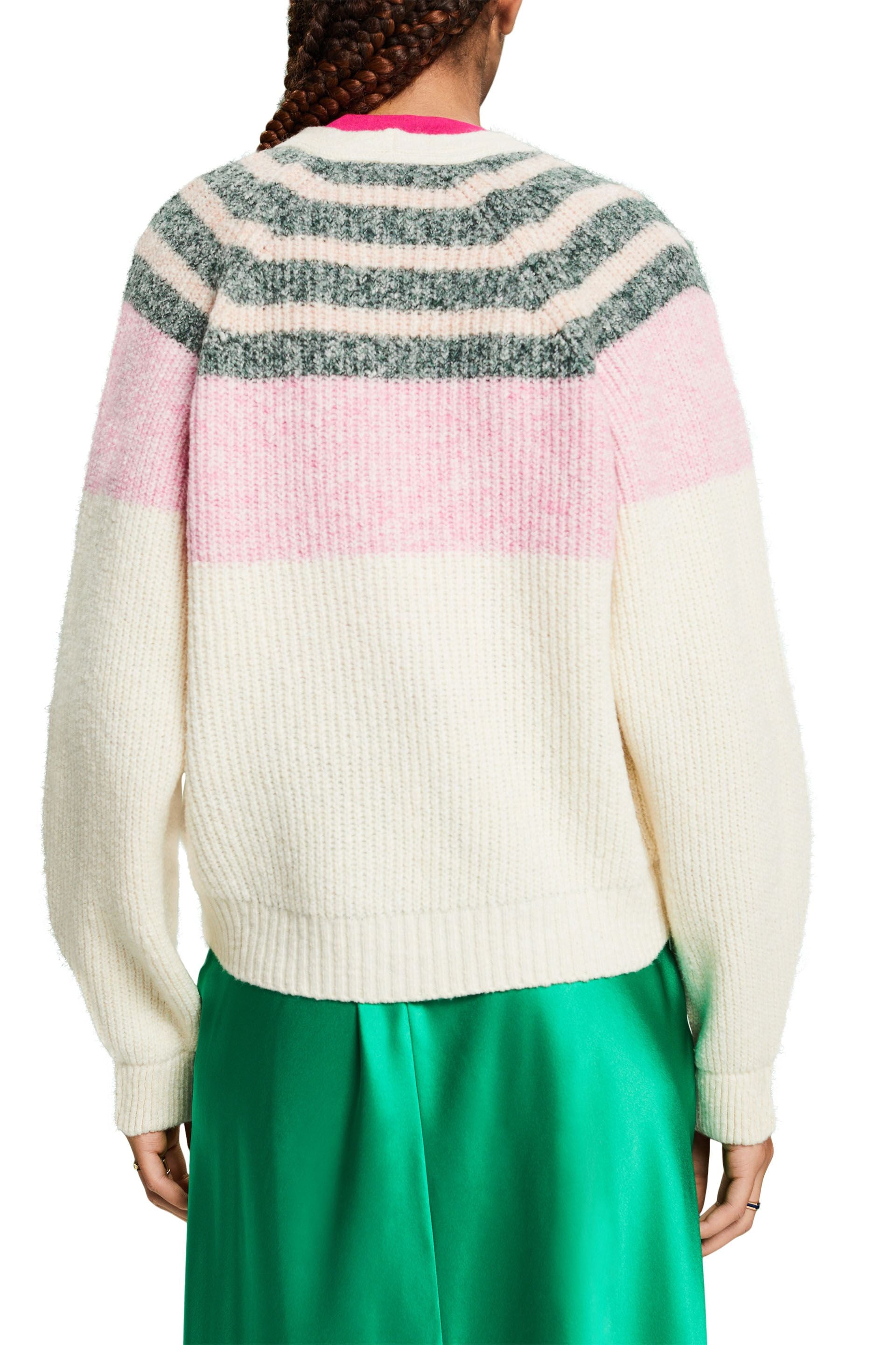 Rippstrickcardigan mit V-Ausschnitt