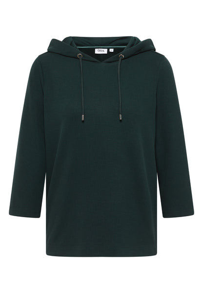 Hoodie Shirt in Rippstruktur