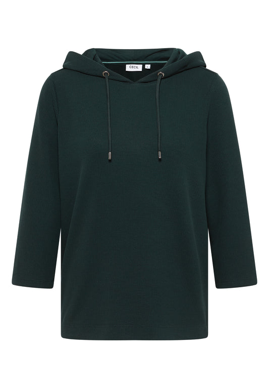 Hoodie Shirt in Rippstruktur