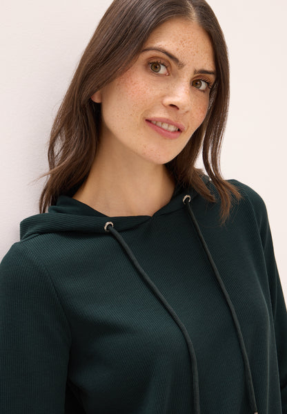 Hoodie Shirt in Rippstruktur